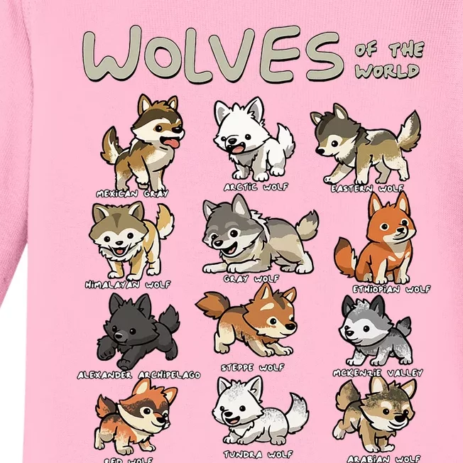 Chibi Wolf Wolves Animals Of The World Wolf Lover Baby Long Sleeve Bodysuit