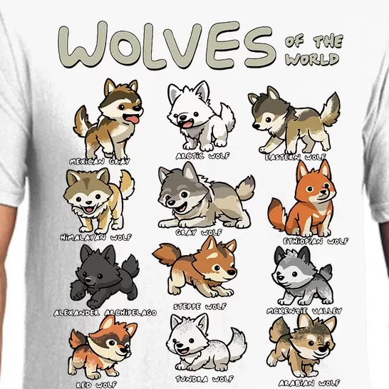 Chibi Wolf Wolves Animals Of The World Wolf Lover Pajama Set