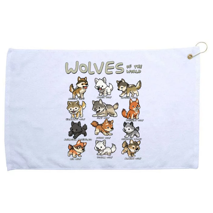 Chibi Wolf Wolves Animals Of The World Wolf Lover Grommeted Golf Towel