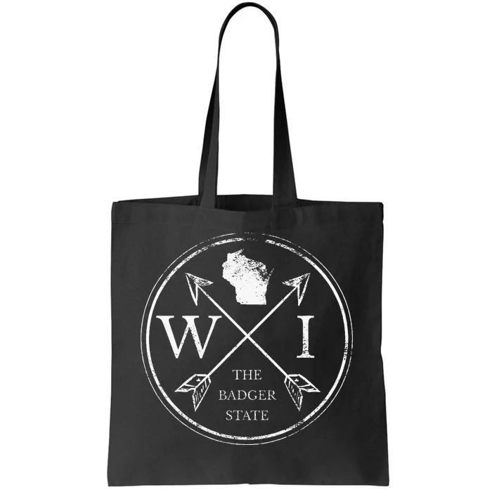 Cute Wisconsin Wi The Badger State Map Wisconsin Tote Bag