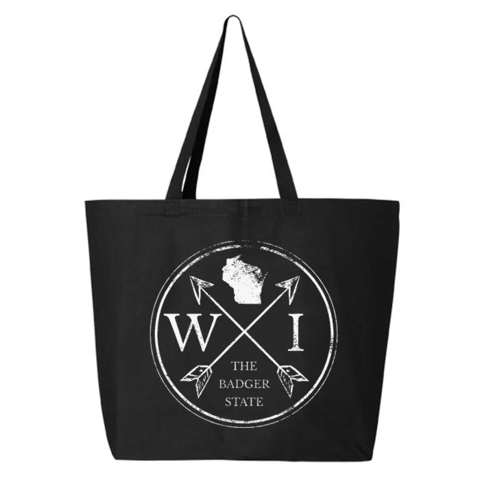 Cute Wisconsin Wi The Badger State Map Wisconsin 25L Jumbo Tote