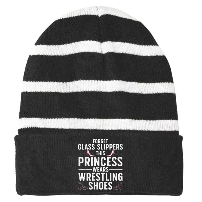 Cool Wrestling Wrestler Princess Sports Striped Beanie with Solid Band