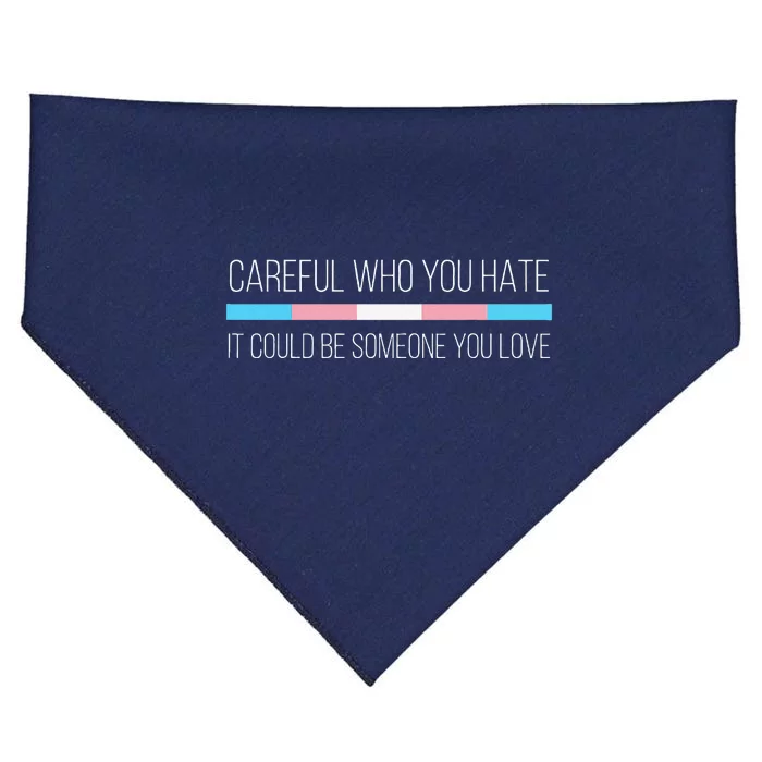 Careful Who You Hate Transg Flag USA-Made Doggie Bandana