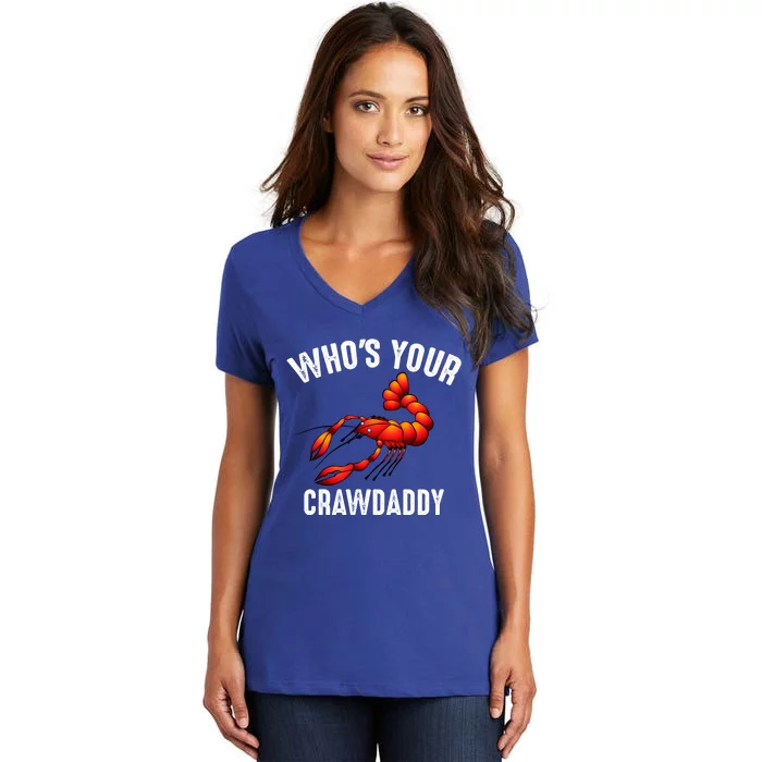 Cool Who's Your Crawdaddy Funny Crawdad Lobster Lover Gift Women's V-Neck T-Shirt