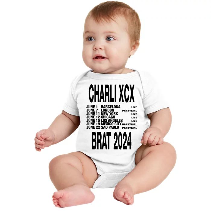 Charli Xcx Brat 2024 June Barcelona June 7 London Baby Bodysuit