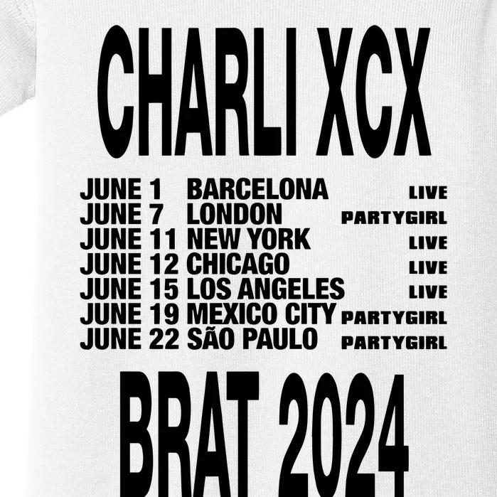 Charli Xcx Brat 2024 June Barcelona June 7 London Baby Bodysuit