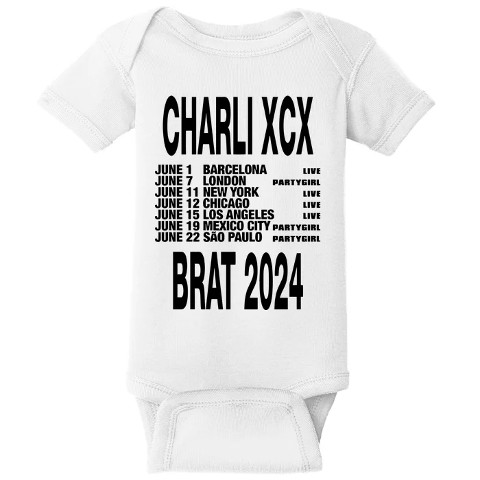 Charli Xcx Brat 2024 June Barcelona June 7 London Baby Bodysuit