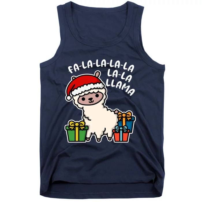 Christmas Xmas Day Fa La Llama Kawaii Funny Tank Top