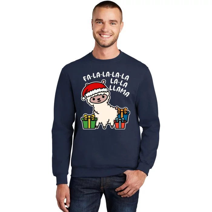 Christmas Xmas Day Fa La Llama Kawaii Funny Design Tall Sweatshirt