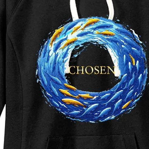 Chosen X Fish Swim Against The Current X Bible Women's Fleece Hoodie