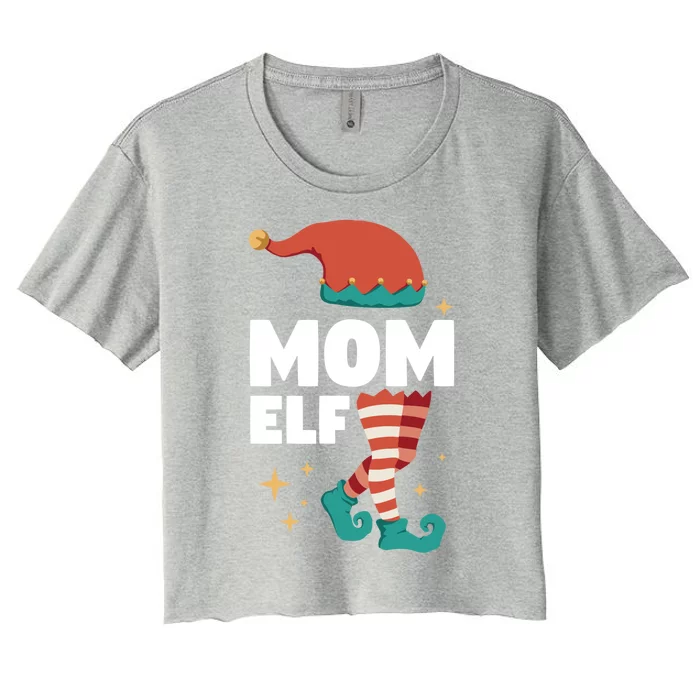 Christmas Xmas Family Matching Mother Mom Elf Cool Gift Women's Crop Top Tee