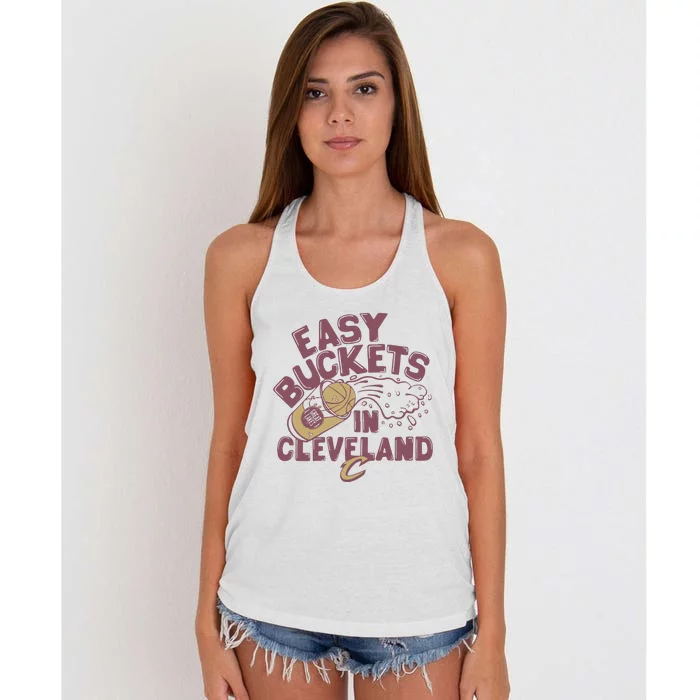 Cavs X Great Lakes Brewing Easy Buckets Women's Knotted Racerback Tank