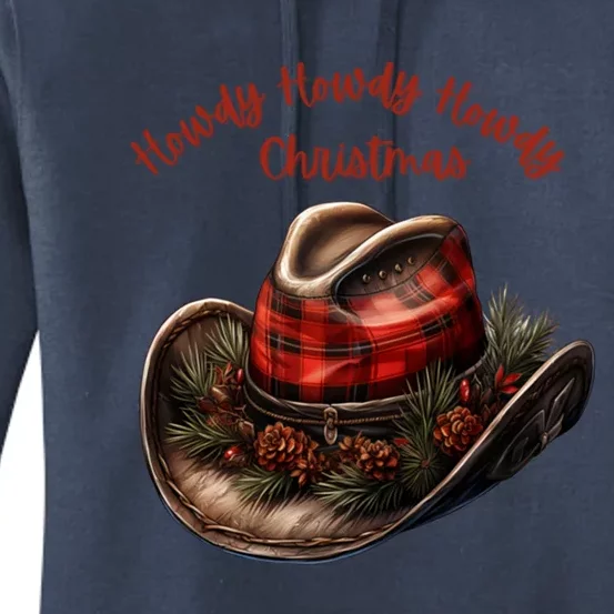 Christmas Xmas Howdy Howdy Howdy Christmas Cow Boots Funny Gift Women's Pullover Hoodie