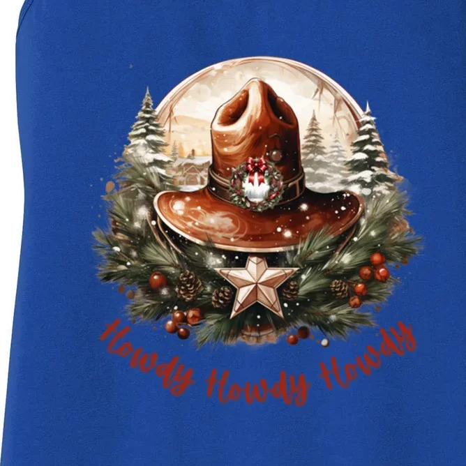 Christmas Xmas Howdy Howdy Howdy Star Cool Gift Women's Racerback Tank