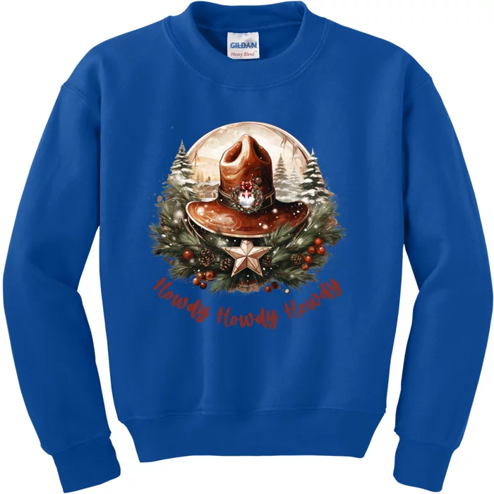 Christmas Xmas Howdy Howdy Howdy Star Cool Gift Kids Sweatshirt