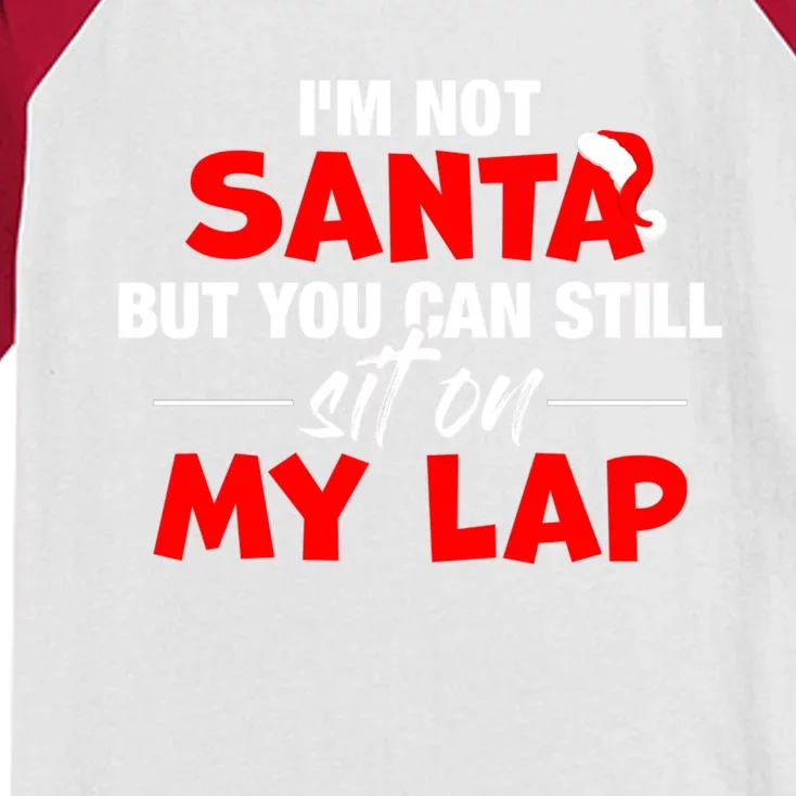 Christmas Xmas I'm Not Santa But You Can Still Sit On My Lap Gift Kids Colorblock Raglan Jersey