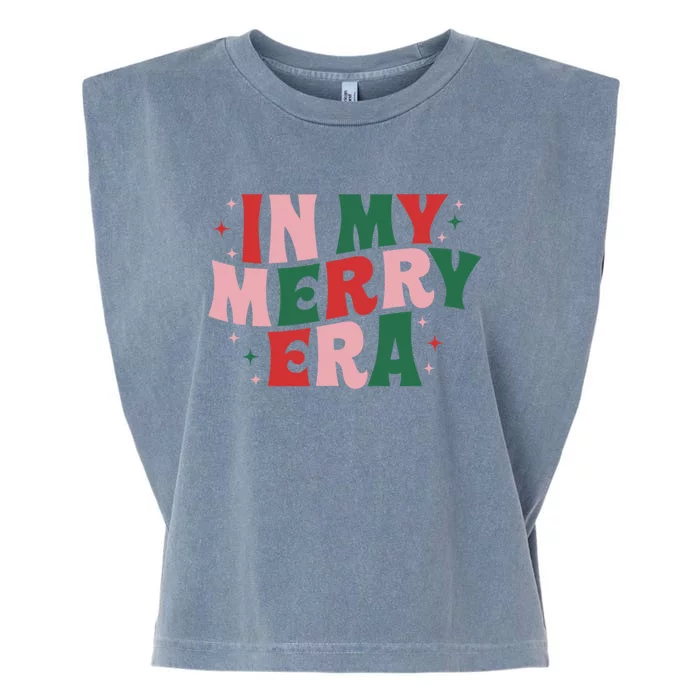 Cute Xmas In My Merry Era Funny Retro Christmas Holiday Gift Garment-Dyed Women's Muscle Tee