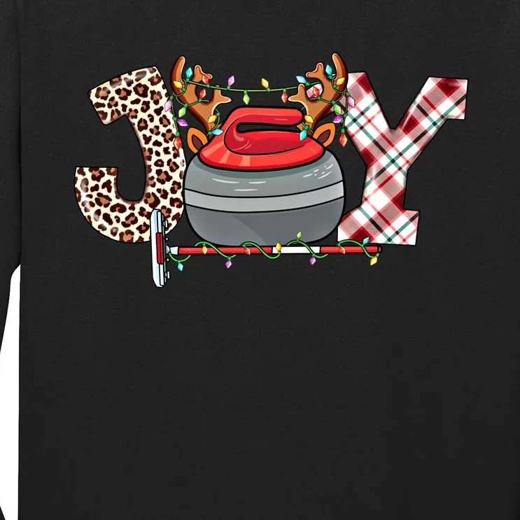 Curling Xmas Joy Curling Players Curler Christmas Curling Cute Gift Tall Long Sleeve T-Shirt