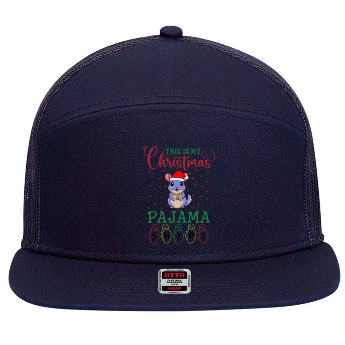 Chinchilla Xmas Light Funny This Is My Christmas Pajama Great Gift 7 Panel Mesh Trucker Snapback Hat