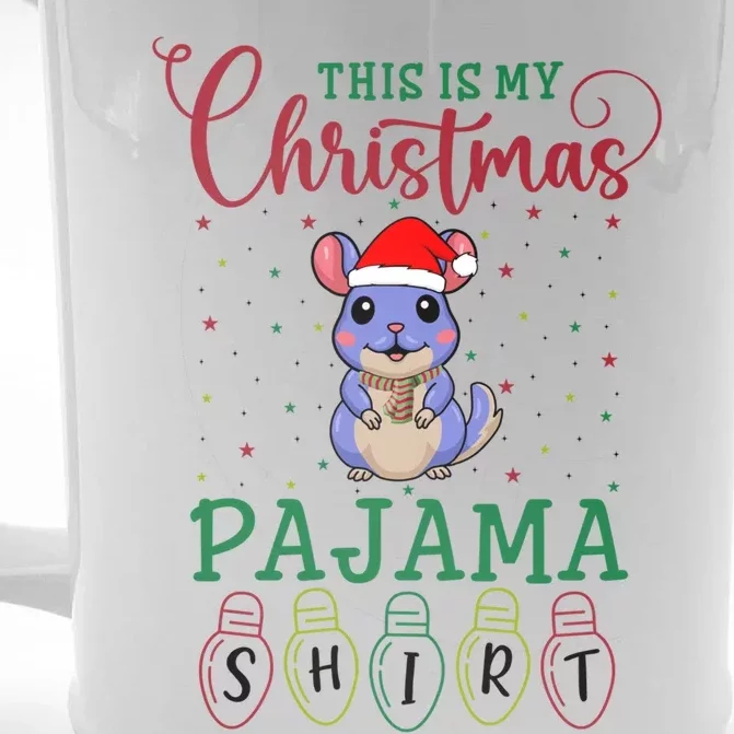 Chinchilla Xmas Light Funny This Is My Christmas Pajama Great Gift Front & Back Beer Stein