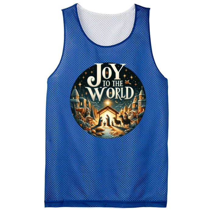 Christmas Xmas Nativity Joy To The World Jesus True Story Mesh Reversible Basketball Jersey Tank