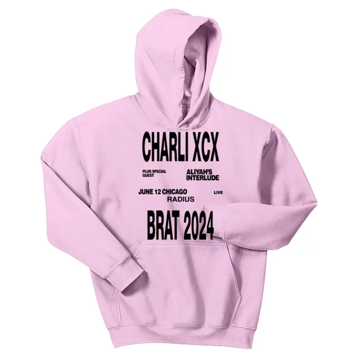 Charli Xcx Plus Special Guest AliyahS Interlude June 12 Chicago Live Radius Bra Kids Hoodie