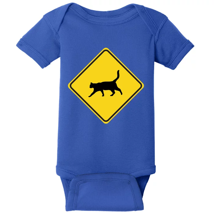 Cat Xing Sign Graphic Crossing Symbol Great Gift Baby Bodysuit