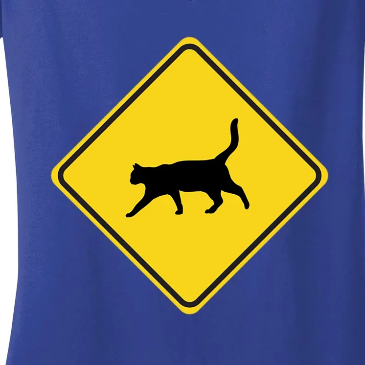 Cat Xing Sign Graphic Crossing Symbol Great Gift Women's V-Neck T-Shirt