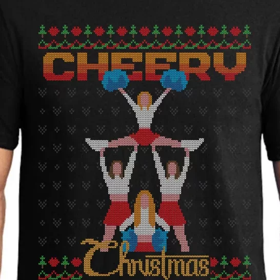 Cheerleader Xmas Ugly Christmas Gift Cheery Christmas Pajama Set