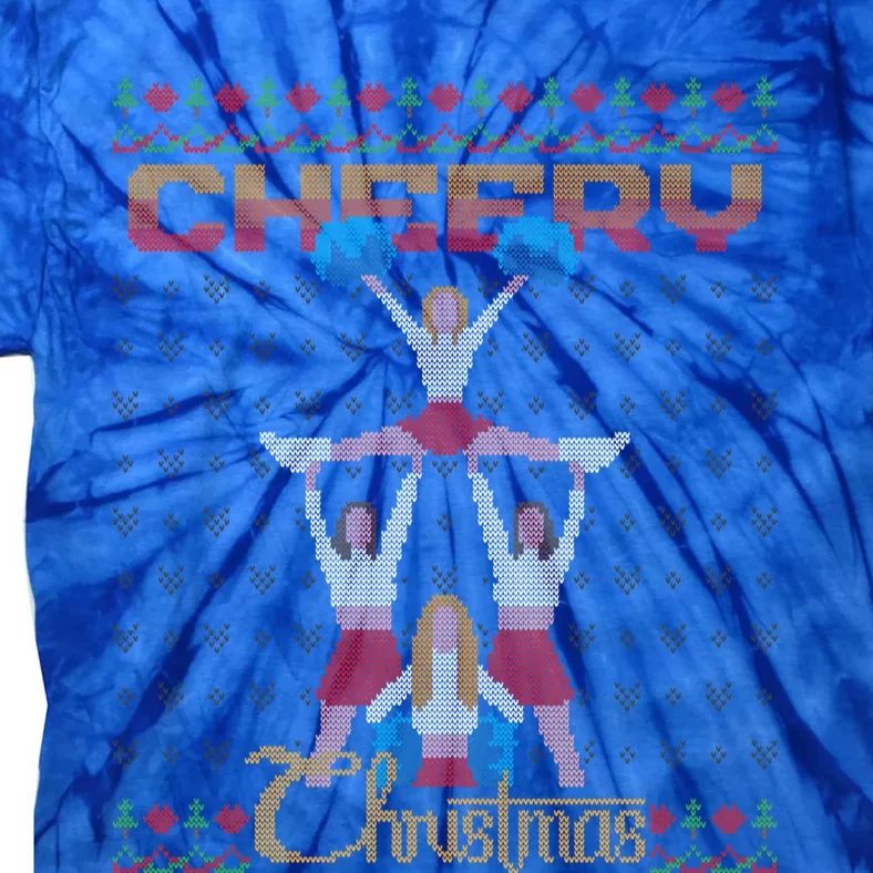 Cheerleader Xmas Ugly Christmas Gift Cheery Christmas Tie-Dye T-Shirt