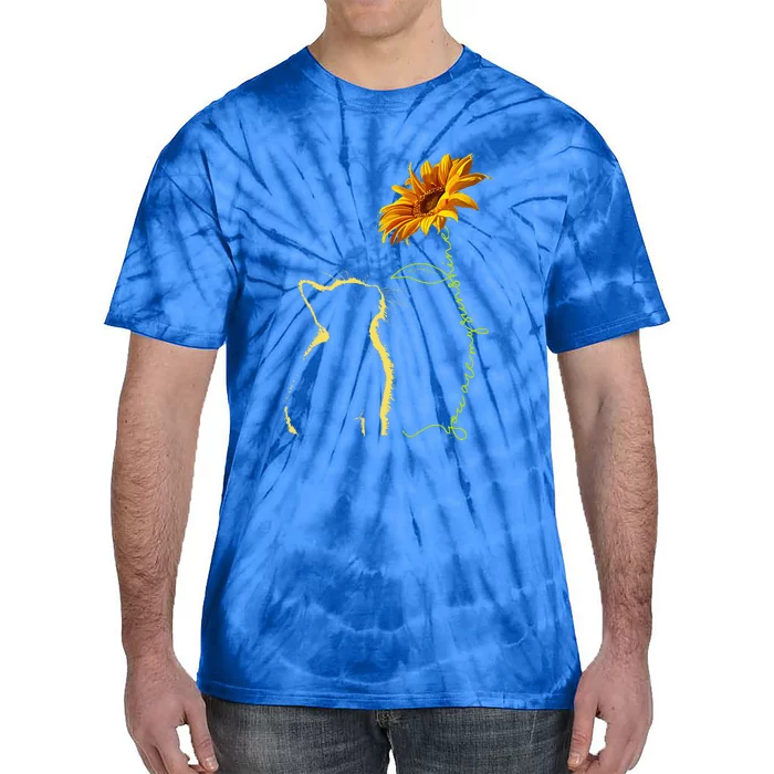 Cat You Are My Sunshine Sunflower Cats Lover Tie-Dye T-Shirt