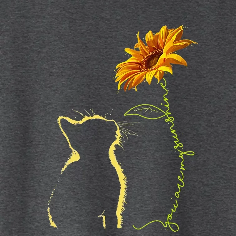 Cat You Are My Sunshine Sunflower Cats Lover Women's Crop Top Tee