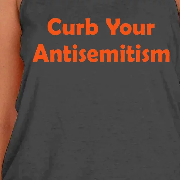 Curb Your Antisemitism Stand Against Hate And Discrimination Women's Knotted Racerback Tank