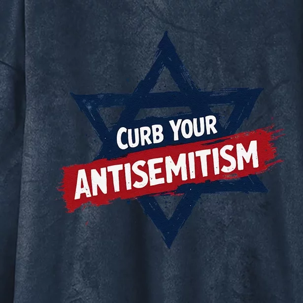 Curb Your Antisemitism Grunge Star Of David End Jew Hatred Hooded Wearable Blanket