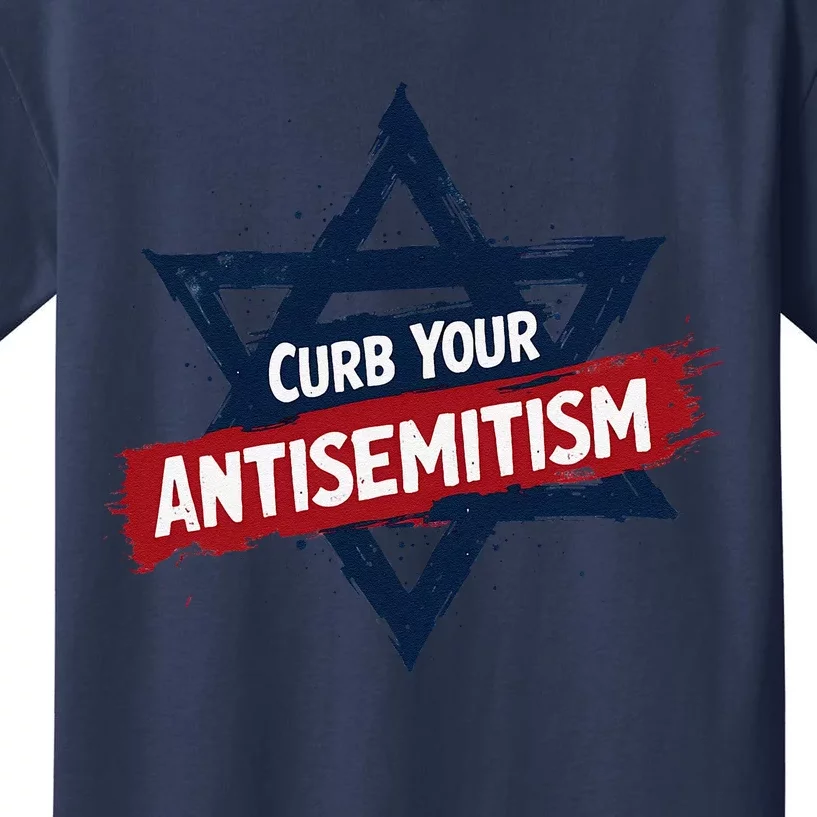 Curb Your Antisemitism Grunge Star Of David End Jew Hatred Kids T-Shirt