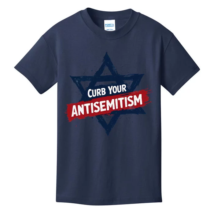 Curb Your Antisemitism Grunge Star Of David End Jew Hatred Kids T-Shirt