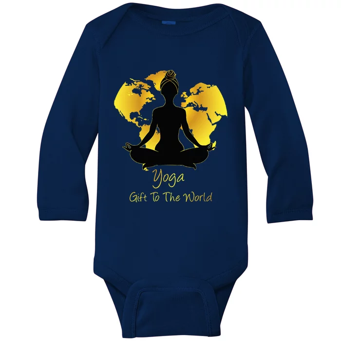 Cute Yoga A Gift To The World For Yoga Lovers Baby Long Sleeve Bodysuit