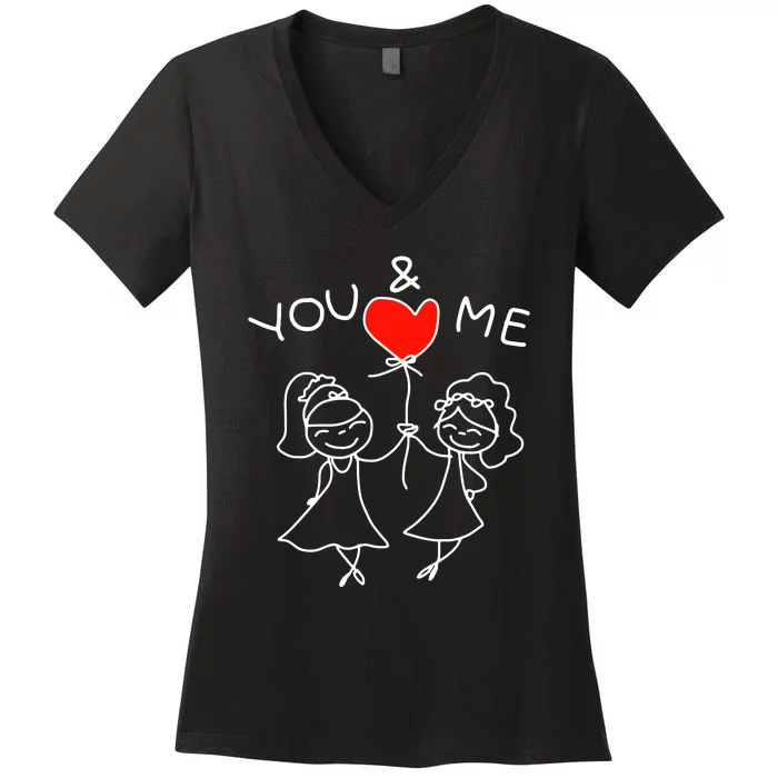 Couple You And Me Women's V-Neck T-Shirt