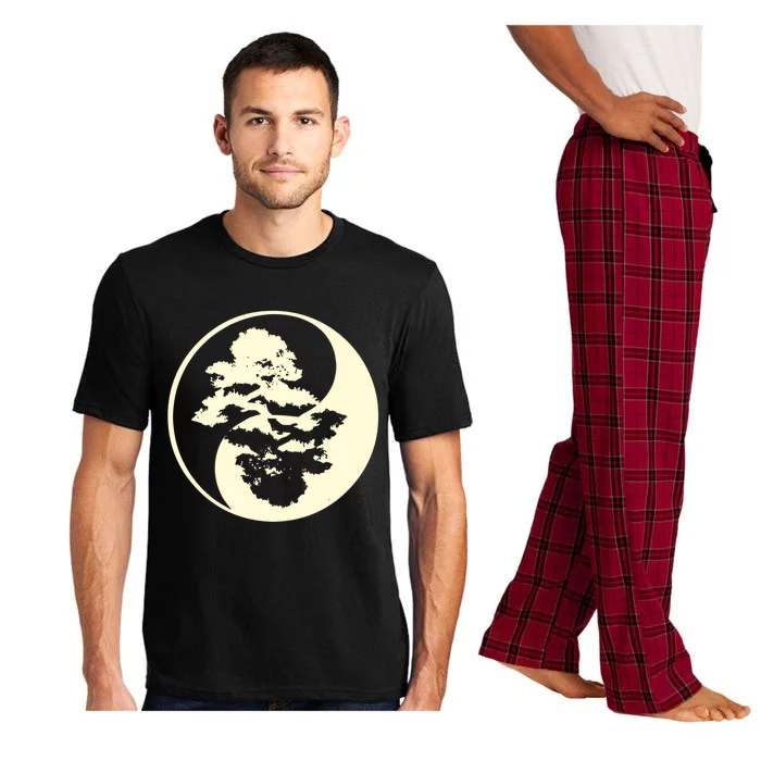 Cool Yin And Yang Circle With Trees Forest Harmony Yin Yang Gift Pajama Set