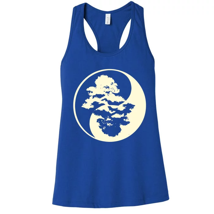 Cool Yin And Yang Circle With Trees Forest Harmony Yin Yang Gift Women's Racerback Tank