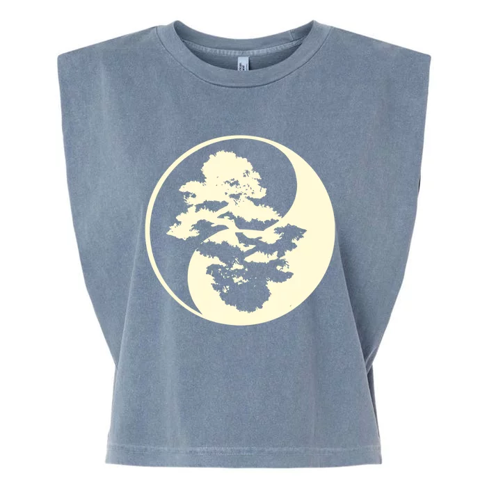 Cool Yin And Yang Circle With Trees Forest Harmony Yin Yang Gift Garment-Dyed Women's Muscle Tee