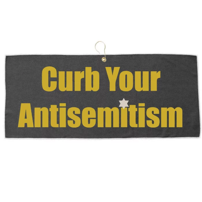 Curb Your Antisemitism Support Israel Large Microfiber Waffle Golf Towel