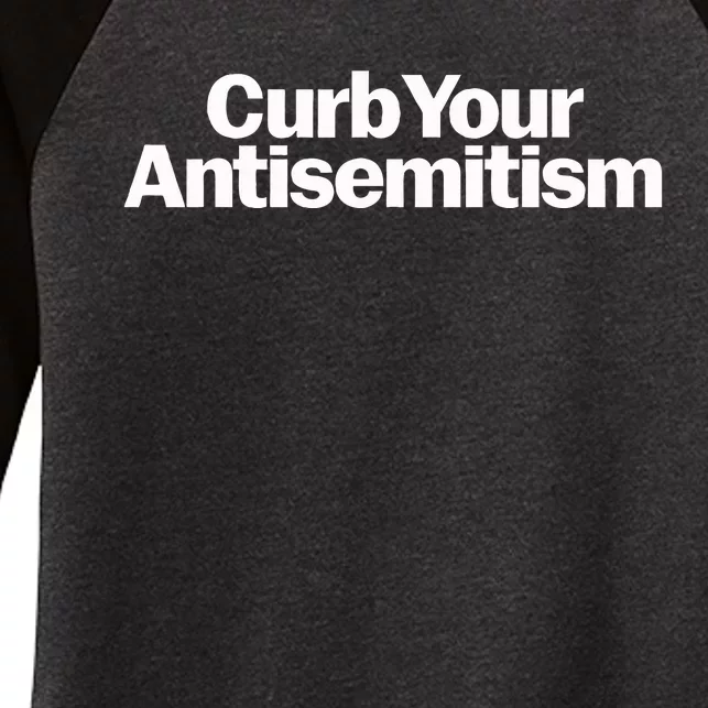 Curb Your Antisemitism Stand Against Hate & Discrimination Women's Tri-Blend 3/4-Sleeve Raglan Shirt