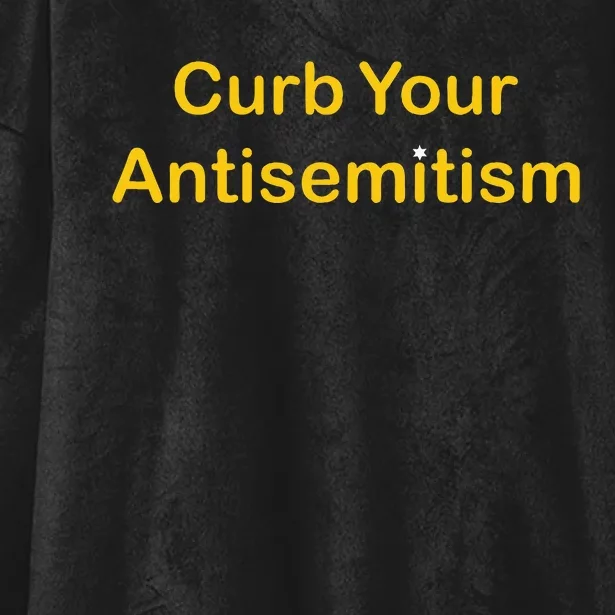 Curb Your Antisemitism Stand Against Hate And Discrimination Hooded Wearable Blanket