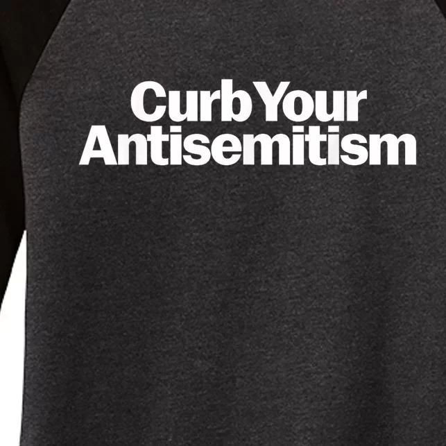 Curb Your Antisemitism Parody Women's Tri-Blend 3/4-Sleeve Raglan Shirt