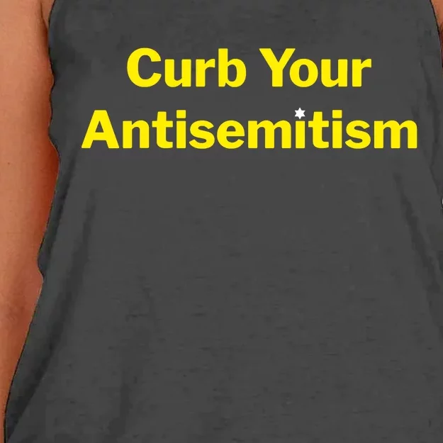 Curb Your Antisemitism Stand Against Hate And Discrimination Women's Knotted Racerback Tank