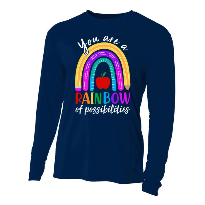 Cute You Are A Rainbow Of Possiblities Back To School Rainbow Cooling Performance Long Sleeve Crew