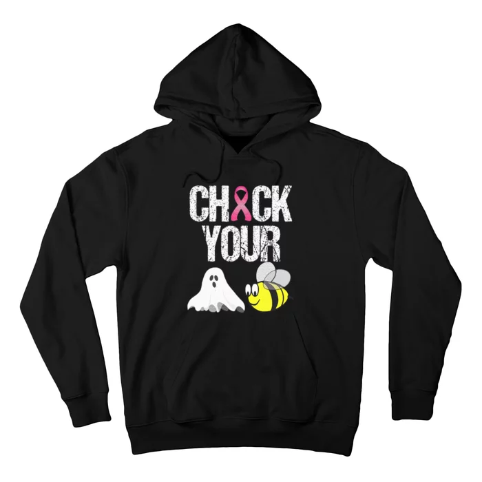 Check Your Boo Bees Funny Breast Cancer Halloween Gift Hoodie