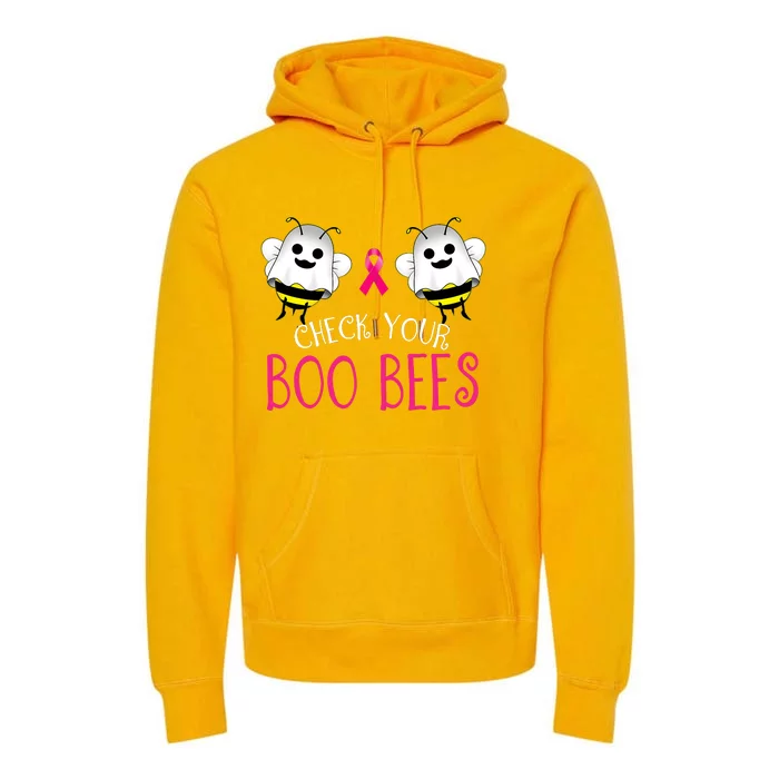 Check Your Boo Bees Funny Breast Cancer Halloween Premium Hoodie