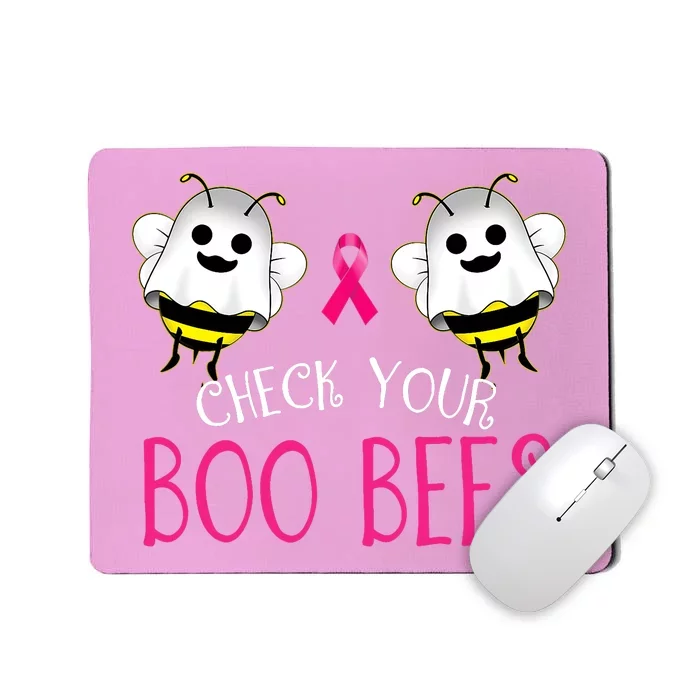 Check Your Boo Bees Funny Breast Cancer Halloween Mousepad